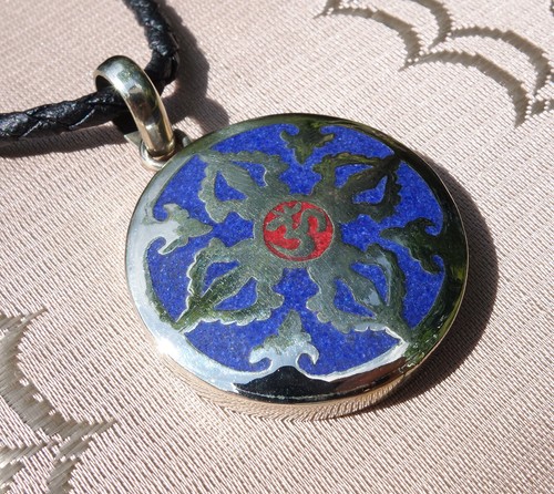Silber amulett mit dorje und - silber,